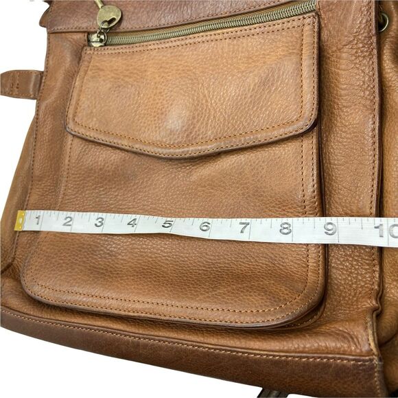 Fossil Crossbody Handbag Purse Vintage Distressed Brown Leather Adjustable Strap - Picture 10 of 16